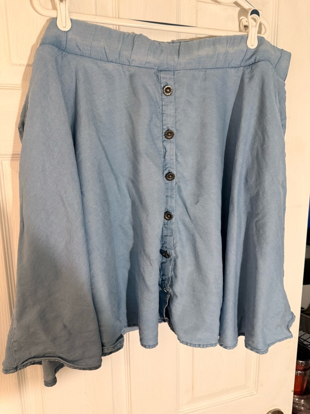 Torrid Light Blue Button-Front Skater Skirt